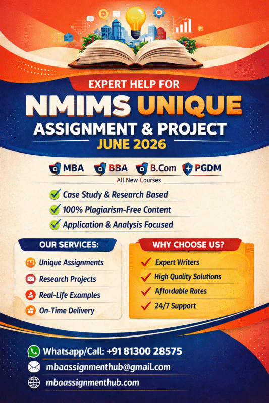 NMIMS Unique Assignment & Project Help June 2026